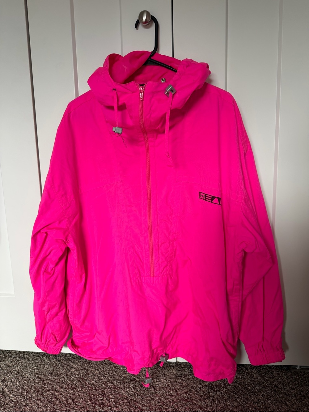 Head Neon Pink Hooded Bomber Jacket